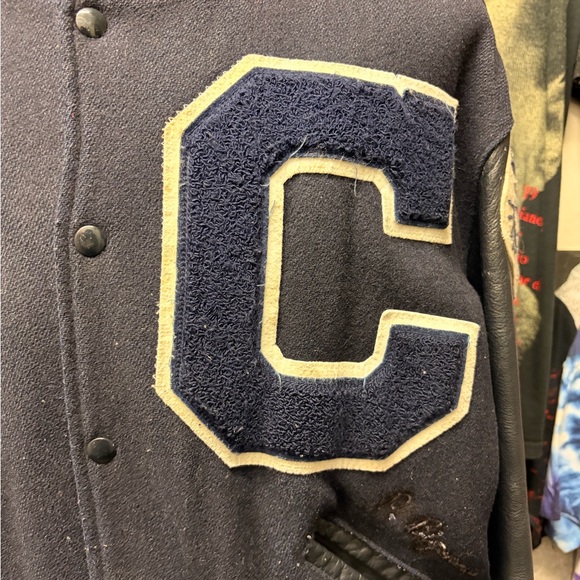 Men's Navy Varsity Jacket with Leather Sleeves class of 2006 - Picture 5 of 6